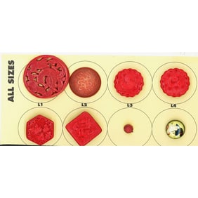 A partial card of division three Asian buttons