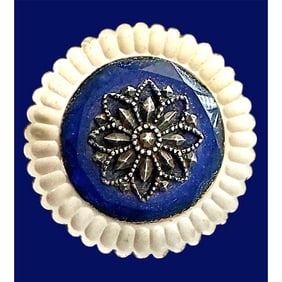 A division one scarce pearl and glass button