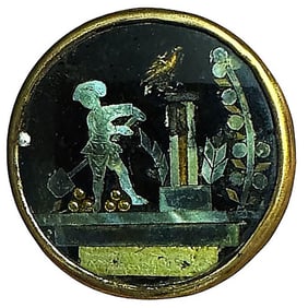A RARE division one under glass scene button