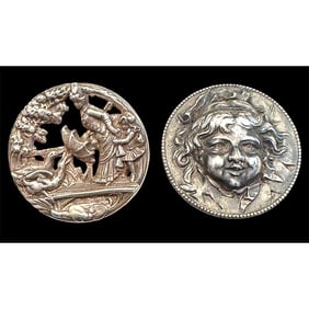 A small card of division one pictorial buttons