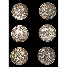 A set of division one sporting buttons