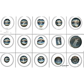 A partial card of division three Niello Buttons