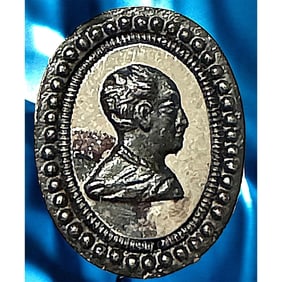 A very RARE pictorial metal head button