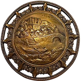 A division one openwork border pictorial button