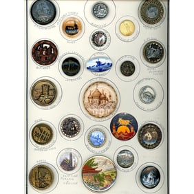 A card of division 1 & 3 assorted Architectural buttons