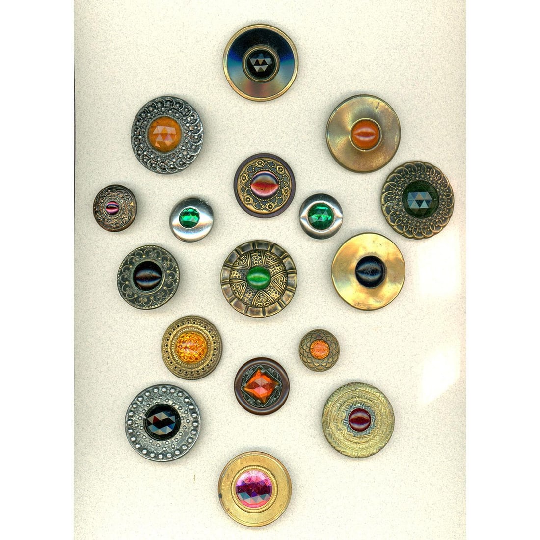 A card of division one assorted large jewel buttons (1 of 5)