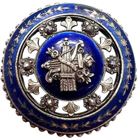 A division 1 pierced silver and enamel pictorial button