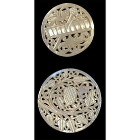 A small card of division three pictorial pearl buttons