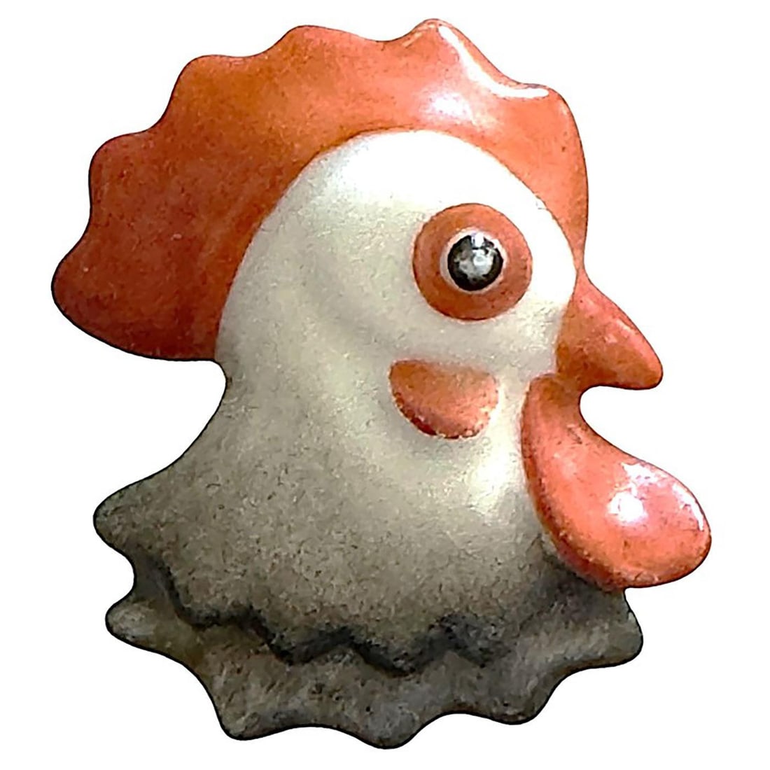 An extremely rare Porcelain button from Hungary: 1 Large early 20th C. realistic shaped Herend porcelain button. This is perhaps the rarest button in this auction and actually one of the rarest buttons that exists. The Herend porcelain company in Hu