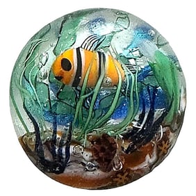 A division three studio artist glass pictorial button