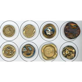 A small card of division three English glass buttons