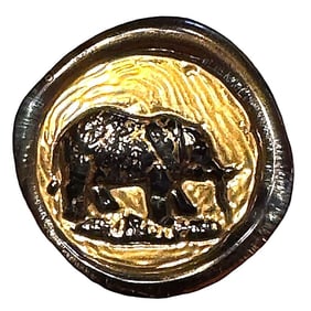 A division three English glass pictorial button