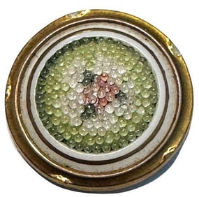 A division one white glass colorful button