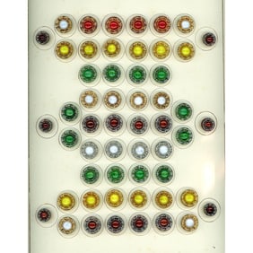 A card of division three West German glass buttons
