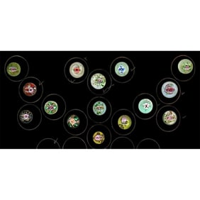 A card of division three studio artist buttons