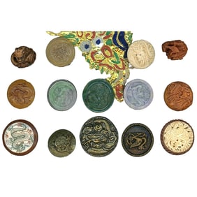 A partial card of division 1 & 3 Asian themed buttons