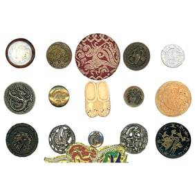 A partial card of division 1 & 3 Asian themed buttons