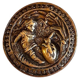 A very hard to find division one pictorial button