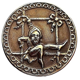 A division one Rare brass pictorial button