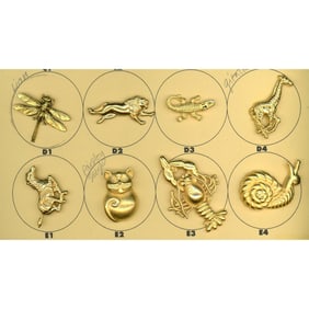 A small card of division three animal buttons