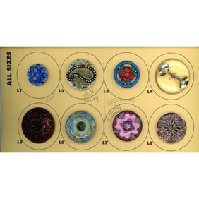 A small card of division 1 & 3 glass buttons