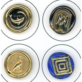 A small card of division three English glass buttons