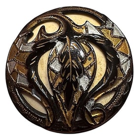 A division one pictorial natural material button