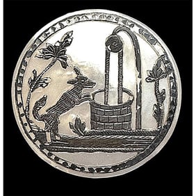 A RARE division one pearl pictorial button