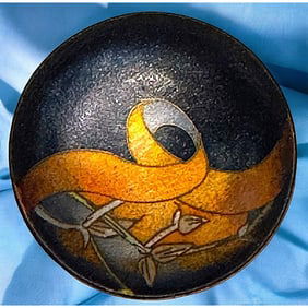 A Rare division one pictorial porcelain set in metal