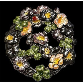 A scarce division one Japanese Enamel pictorial button