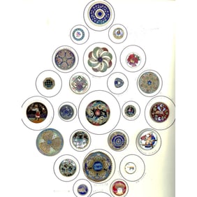 A card of division 1 & 3 assorted enamel buttons