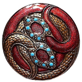 A division one enamel pictorial button