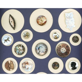 A partial card of division one pearl buttons