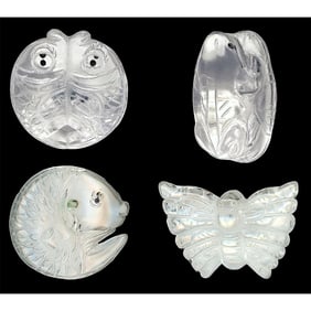 A small card of division three carved Crystal buttons