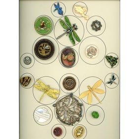 A card of division 1 & 3 assorted material buttons