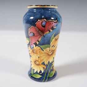 Moorcroft Enamel Butterfly Vase