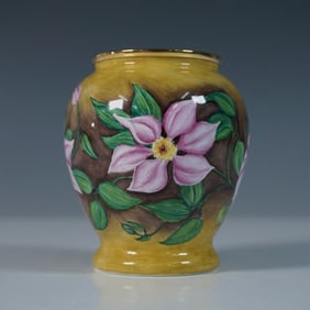 Moorcroft Enamel by Fiona Bakewell Vase, Maltese Clematis