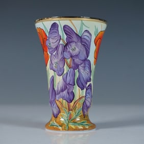 Moorcroft Enamel by Jayne Hancock Vase, Poppy & Monkswood