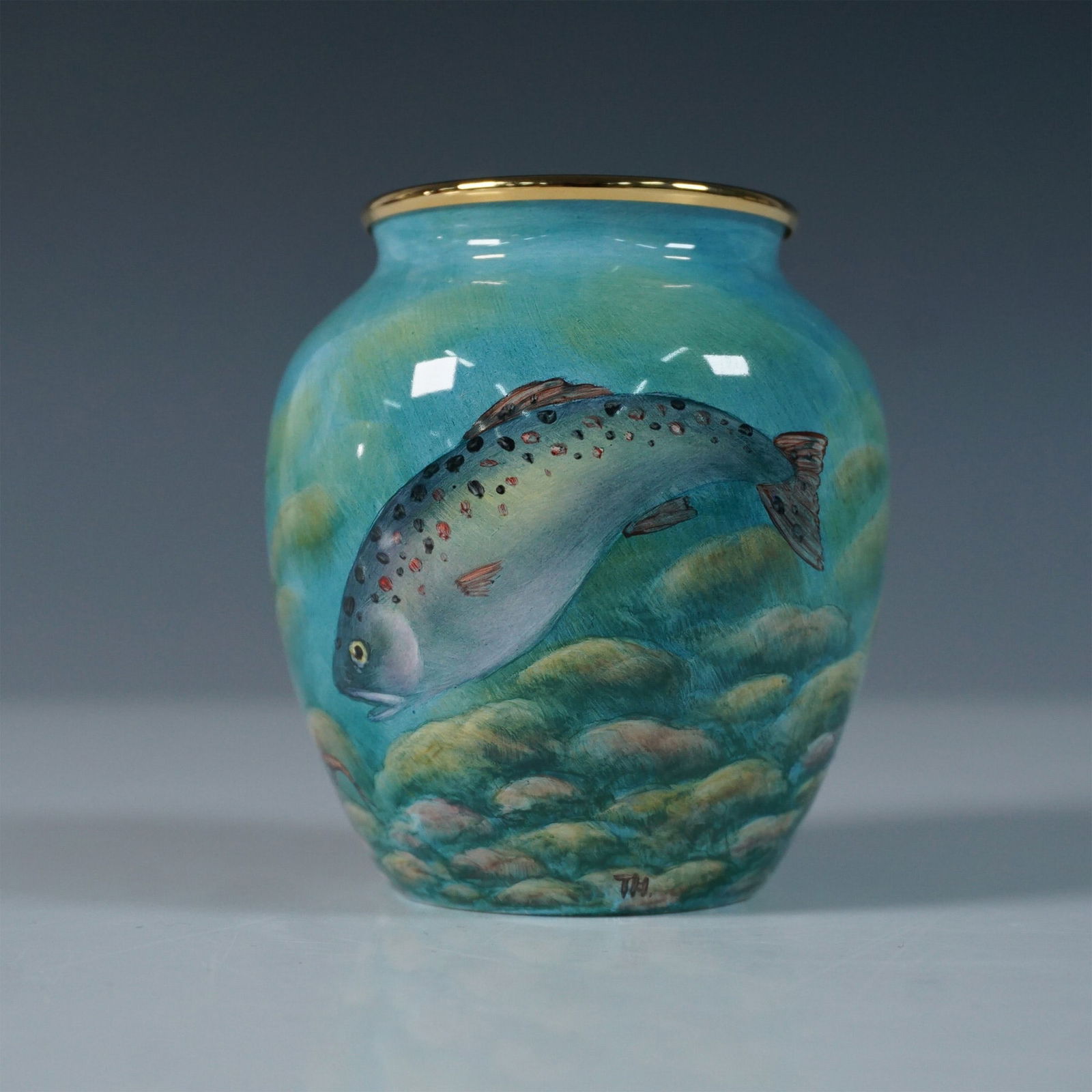 Moorcroft Enamel by Terry Halloran Vase, The Trout (1 of 5)
