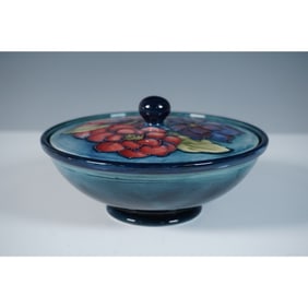 Moorcroft Pottery Powder Bowl, Clematis