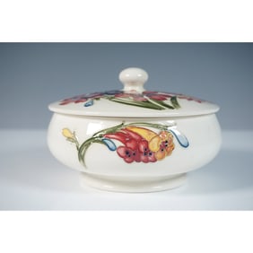 Moorcroft Pottery Powder Bowl, Spring Flowers