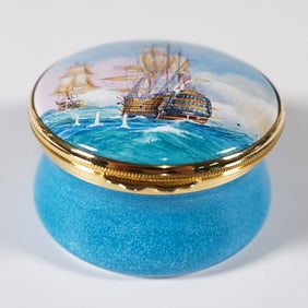 Moorcroft Enamel by Peter Graves Trial Box, Nelson's Victory