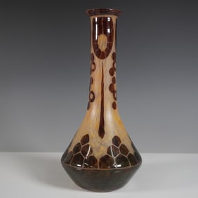 France Ovington Art Nouveau Cameo Glass Vase