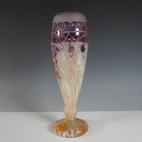 Art Deco Schneider Inspired Ancolies Cameo Vase