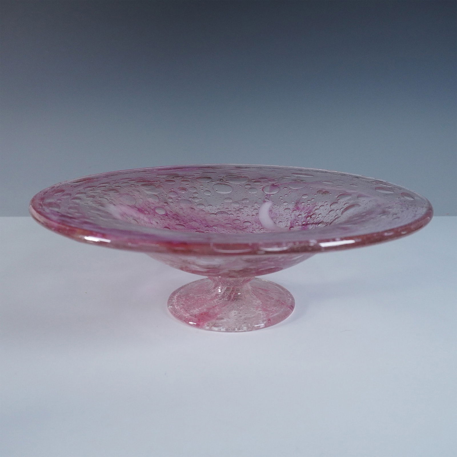Schneider France Art Deco Bubble Glass Compote in Pink (1 of 7)