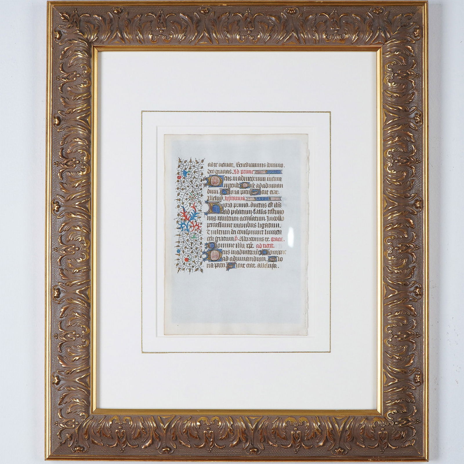 Medieval Book of Hours Leaf, Illuminated Manuscript on Vellum, Double-Sided (1 of 3)