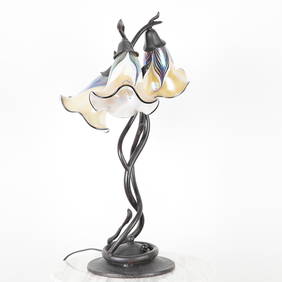 Quoizel Three-Light Art Nouveau Style Table Lamp (1 of 5)