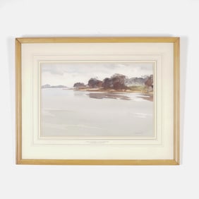 Sir William Russell Flint, Watercolor on Paper, Tide Flowing In, Signed