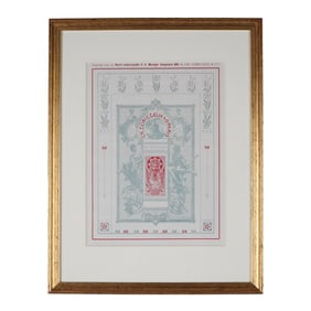 Alphonse Mucha, Art Nouveau Color Lithograph for Lorilleux & Cie, Paris