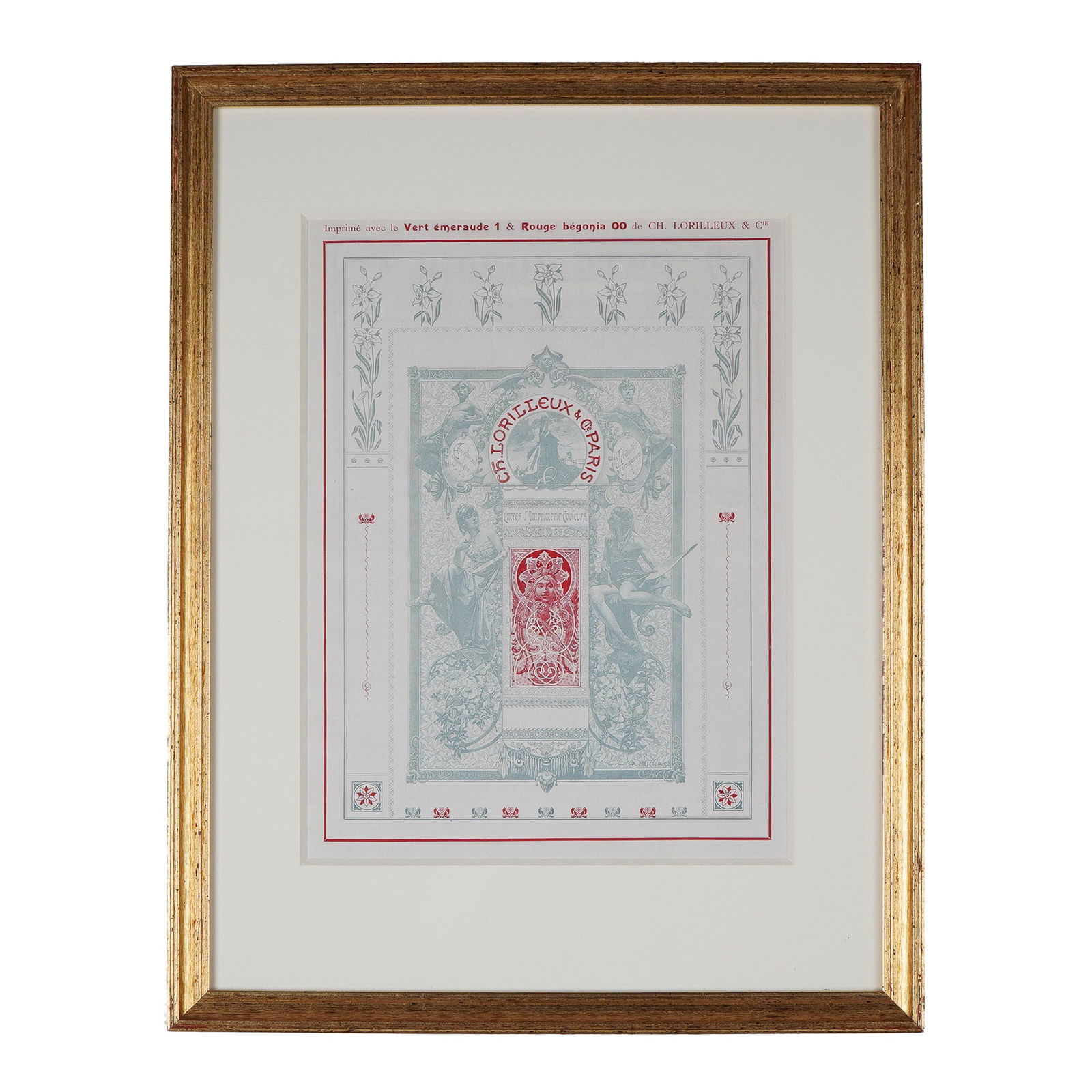 Alphonse Mucha, Art Nouveau Color Lithograph for Lorilleux & Cie, Paris (1 of 4)